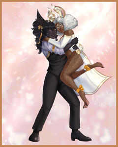 Two Character, Full Body, Simple Background