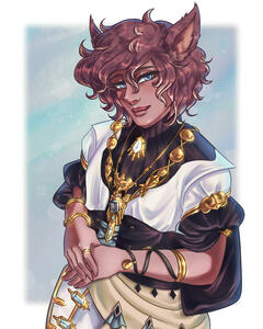 Single Character, Half-Body, Simple Background